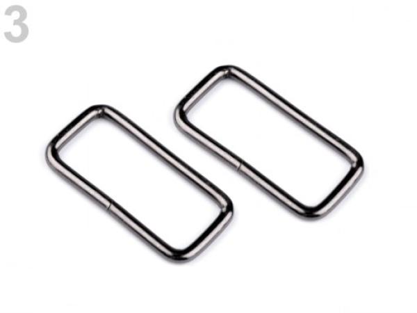 Schlaufe Rechteckig Breite 13x32 mm - Nickel Schwarz
